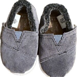 TOMS toddler alpargata Charcoal textured Cozy Shoes